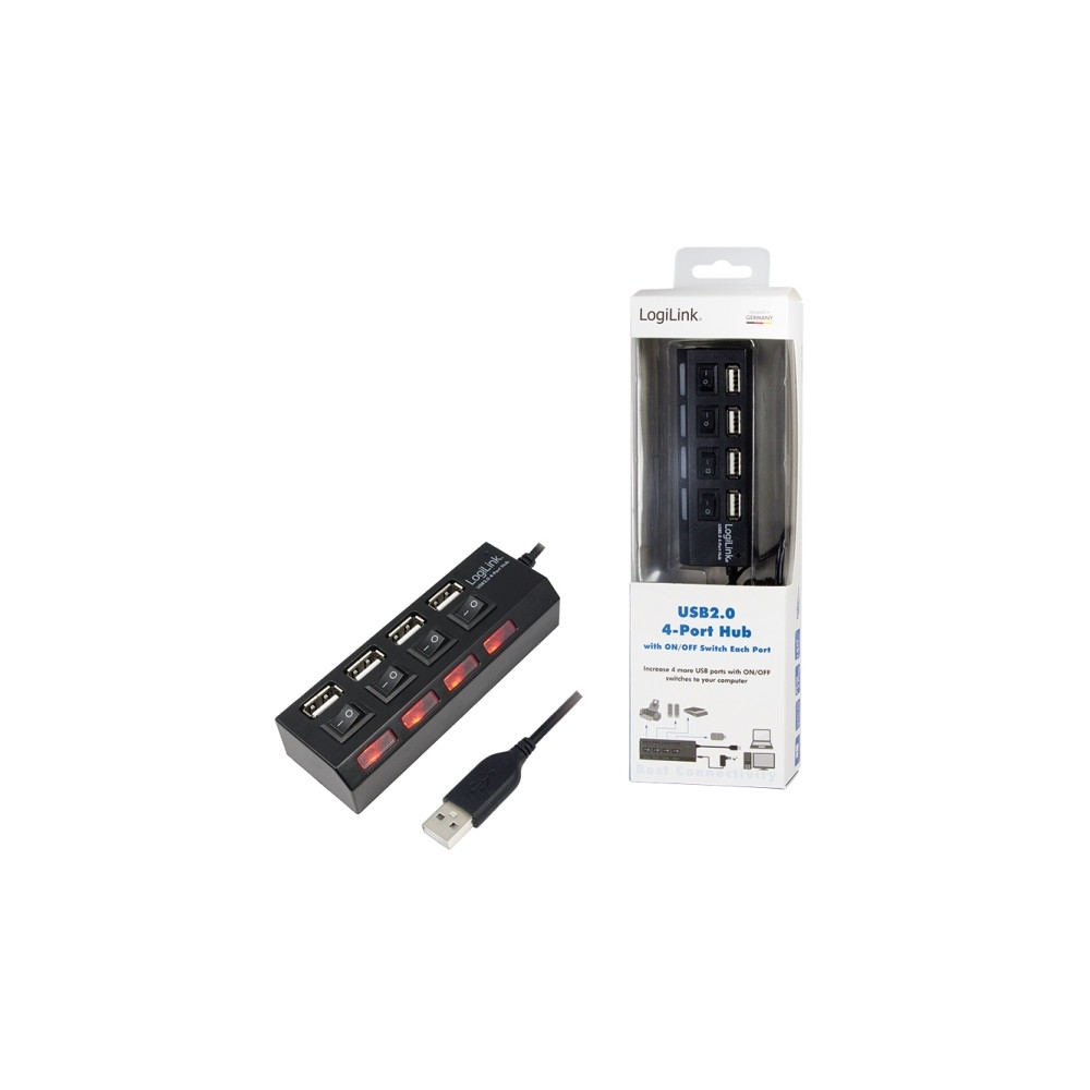 Produktbild för LogiLink USB 2.0 Hub 4-Port - hubb - 4 portar