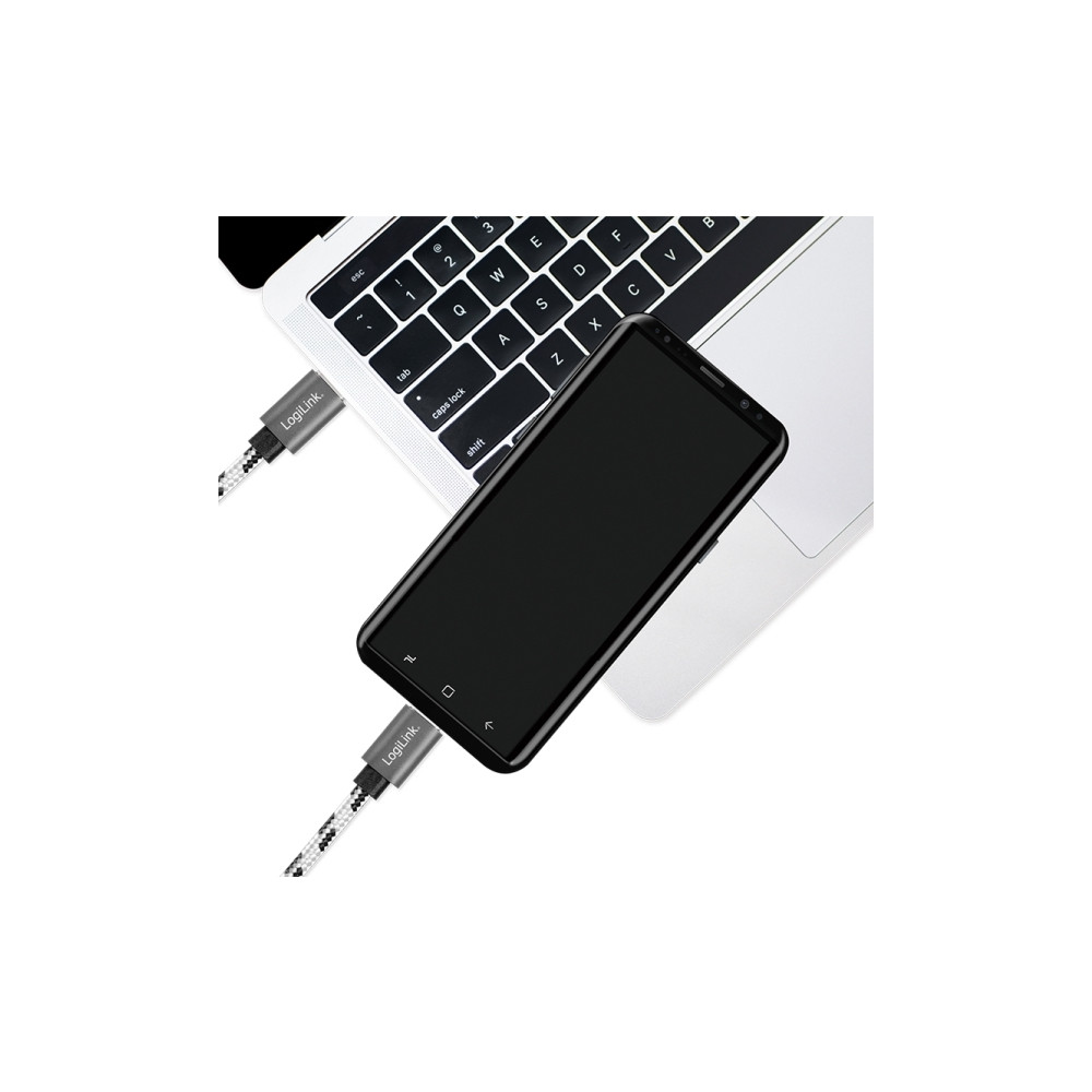 Produktbild för LogiLink CU0200, USB C, USB C, USB 2.0, 480 Mbit/s, Svart, V...