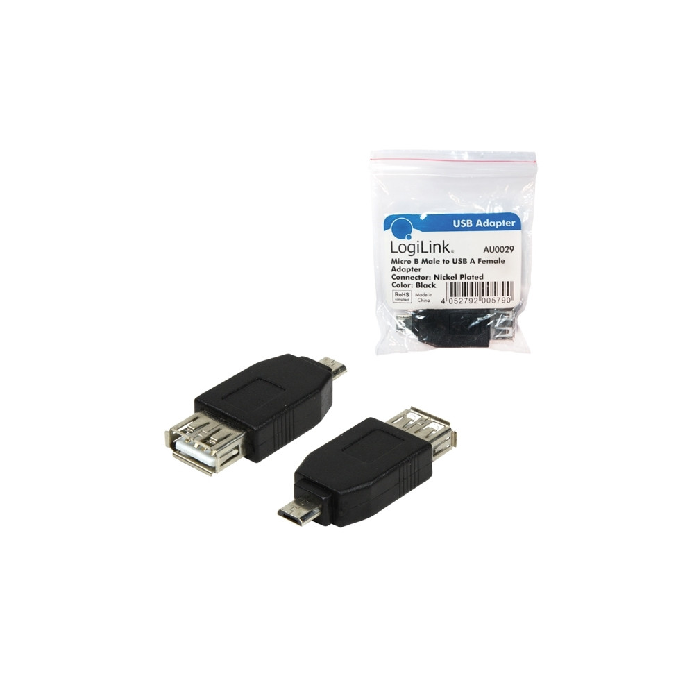 Produktbild för LogiLink - USB-adapter - USB till mikro-USB typ B