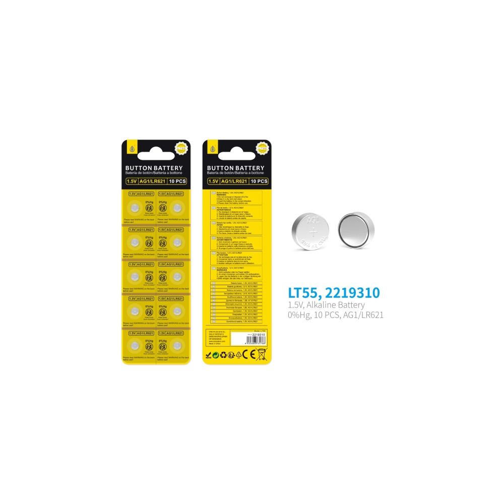 Produktbild för Knappcellsbatteri LT55 pack 10