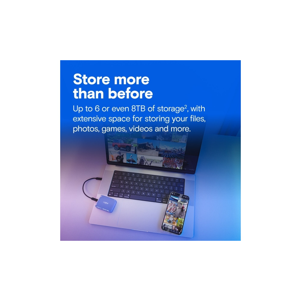 Produktbild för Crucial X10 - SSD - 4 TB - USB 3.2 Gen 2x2