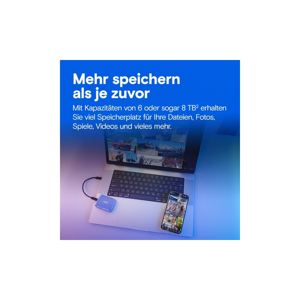 Produktbild för Crucial X10 - SSD - 4 TB - USB 3.2 Gen 2x2