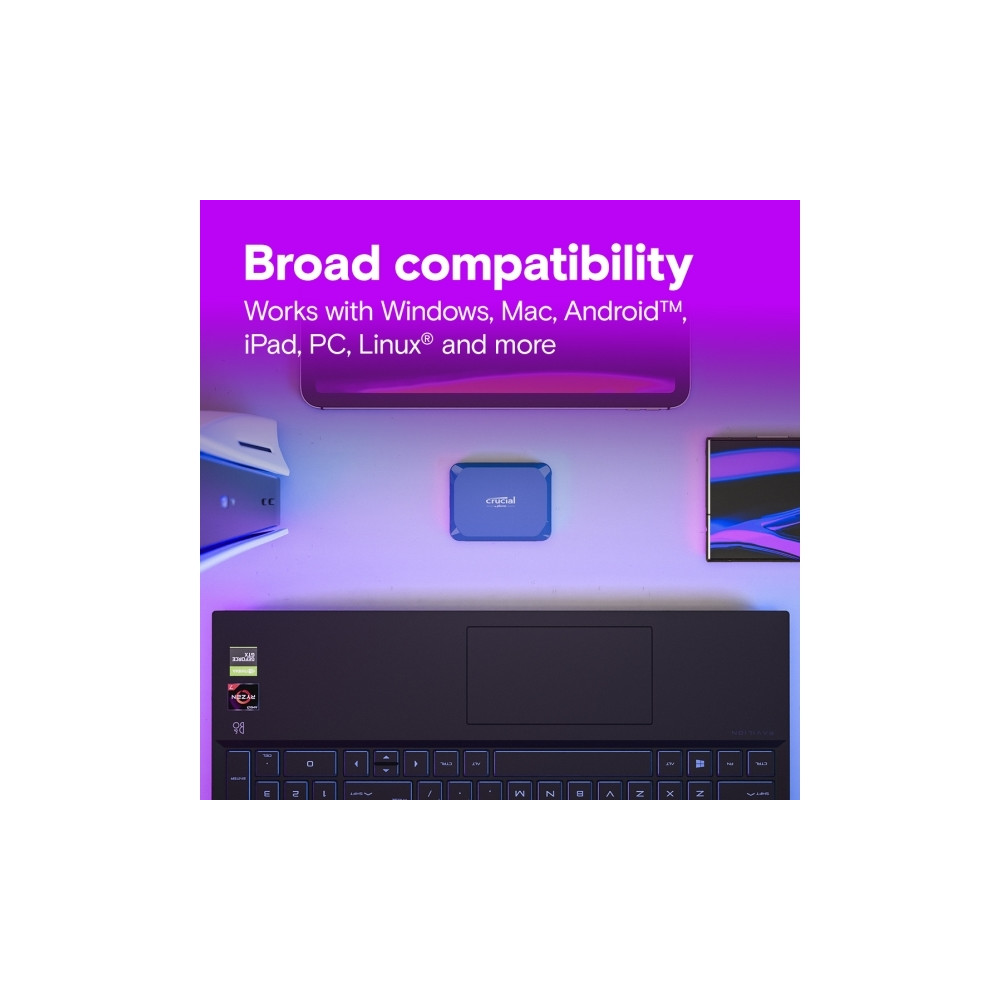 Produktbild för Crucial X10 - SSD - 4 TB - USB 3.2 Gen 2x2