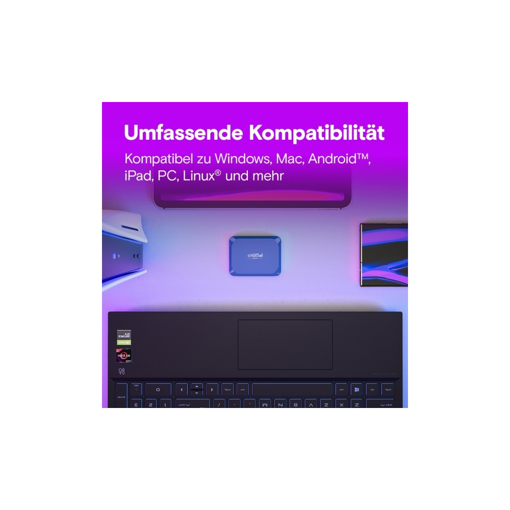 Produktbild för Crucial X10 - SSD - 4 TB - USB 3.2 Gen 2x2