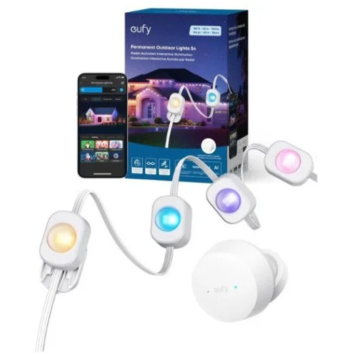 Eufy Eufy Permanent S4 - ljuskedja - LED - varmt vitt till kallt vitt ljus - 1500-9000 K - vit