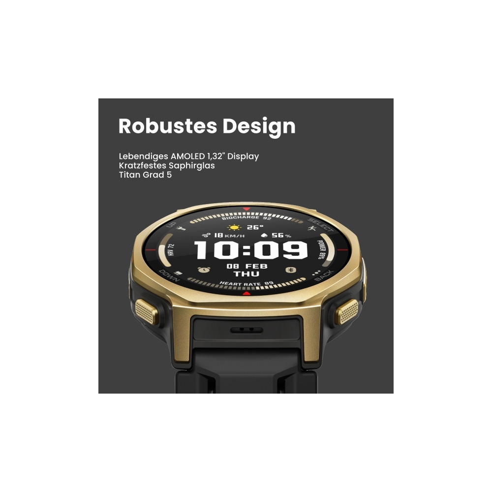 Produktbild för Amazfit T-rex 3 Pro, 3,35 cm (1.32"), AMOLED, Pekskärm, 16 G...