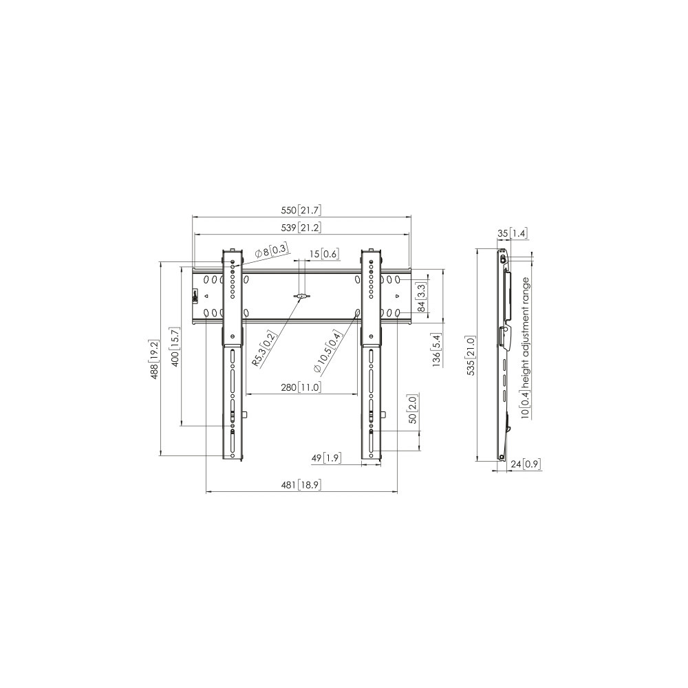 Produktbild för Vogel's Professional PFW 6400 konsol - för platt panel - svart