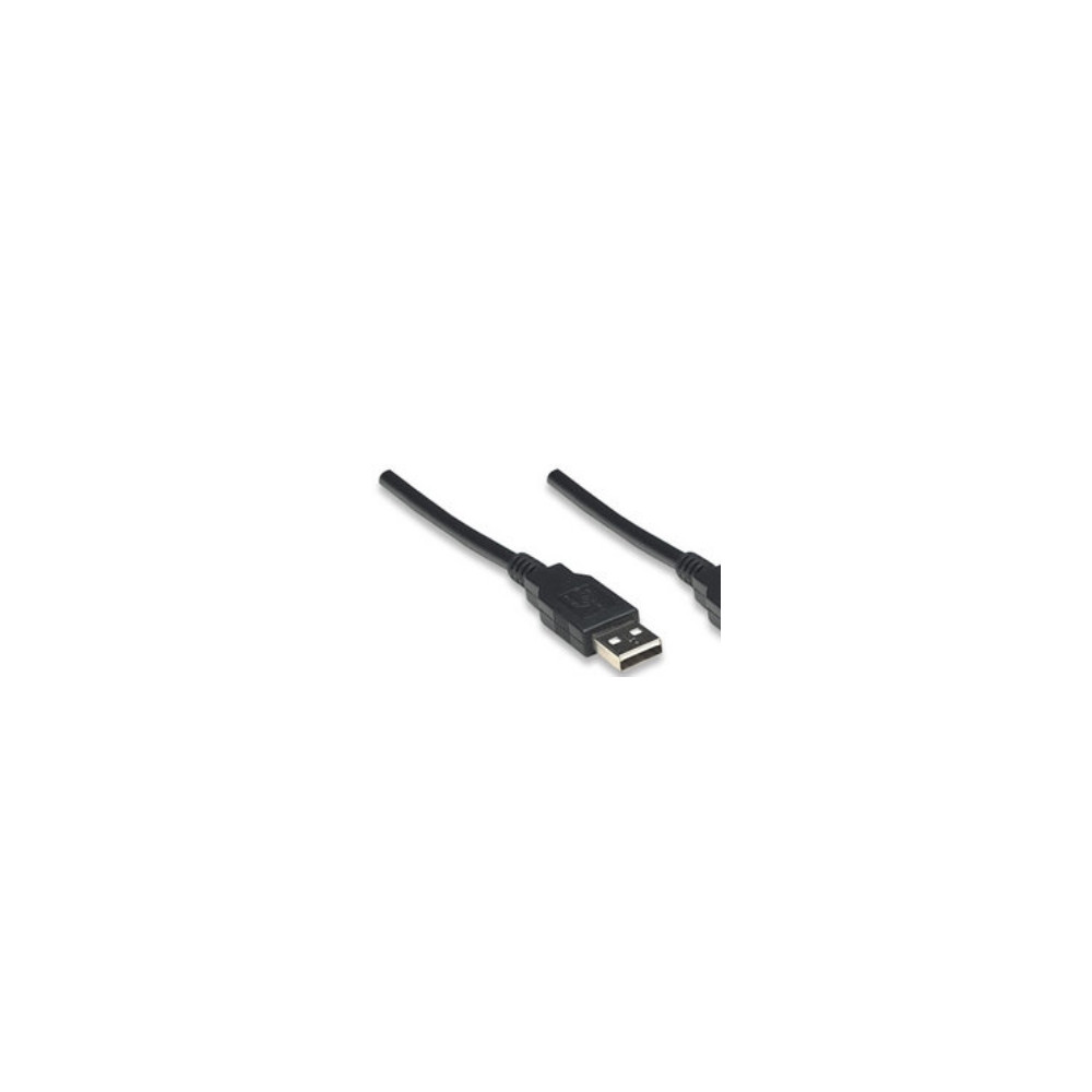 Produktbild för Manhattan USB-A to USB-A Cable, 1.8m, Male to Male, Black, 480 Mbps (USB 2.0), Hi-Speed USB, Lifetime Warranty, Polybag - USB-kabel - USB till USB - 1.8 m