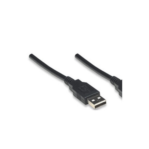 Manhattan Manhattan USB-A to USB-A Cable, 1.8m, Male to Male, Black, 480 Mbps (USB 2.0), Hi-Speed USB, Lifetime Warranty, Polybag - USB-kabel - USB till USB - 1.8 m
