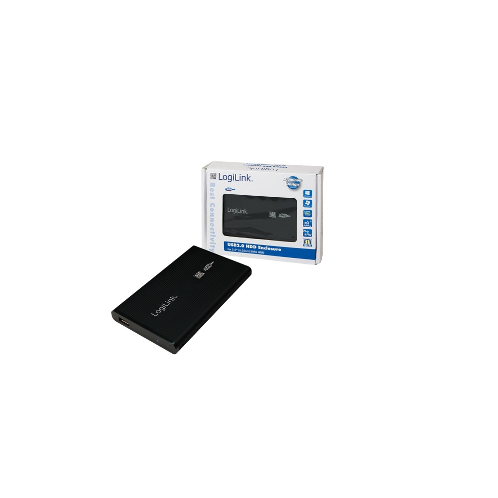 Produktbild för LogiLink Enclosure 2,5 inch S-ATA HDD USB 2.0 Alu - förvaringslåda - SATA 1.5Gb/s - USB 2.0