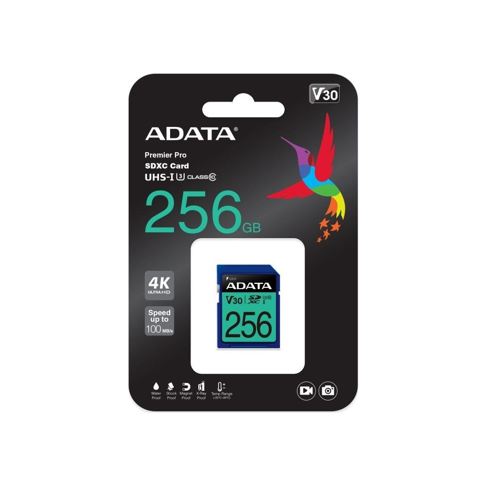 Produktbild för ADATA Premier Pro - flash-minneskort - 256 GB - SDXC UHS-I