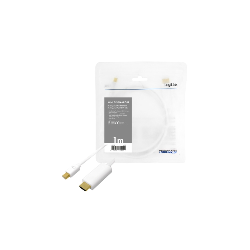 Produktbild för LogiLink adapterkabel - DisplayPort / HDMI - 1 m