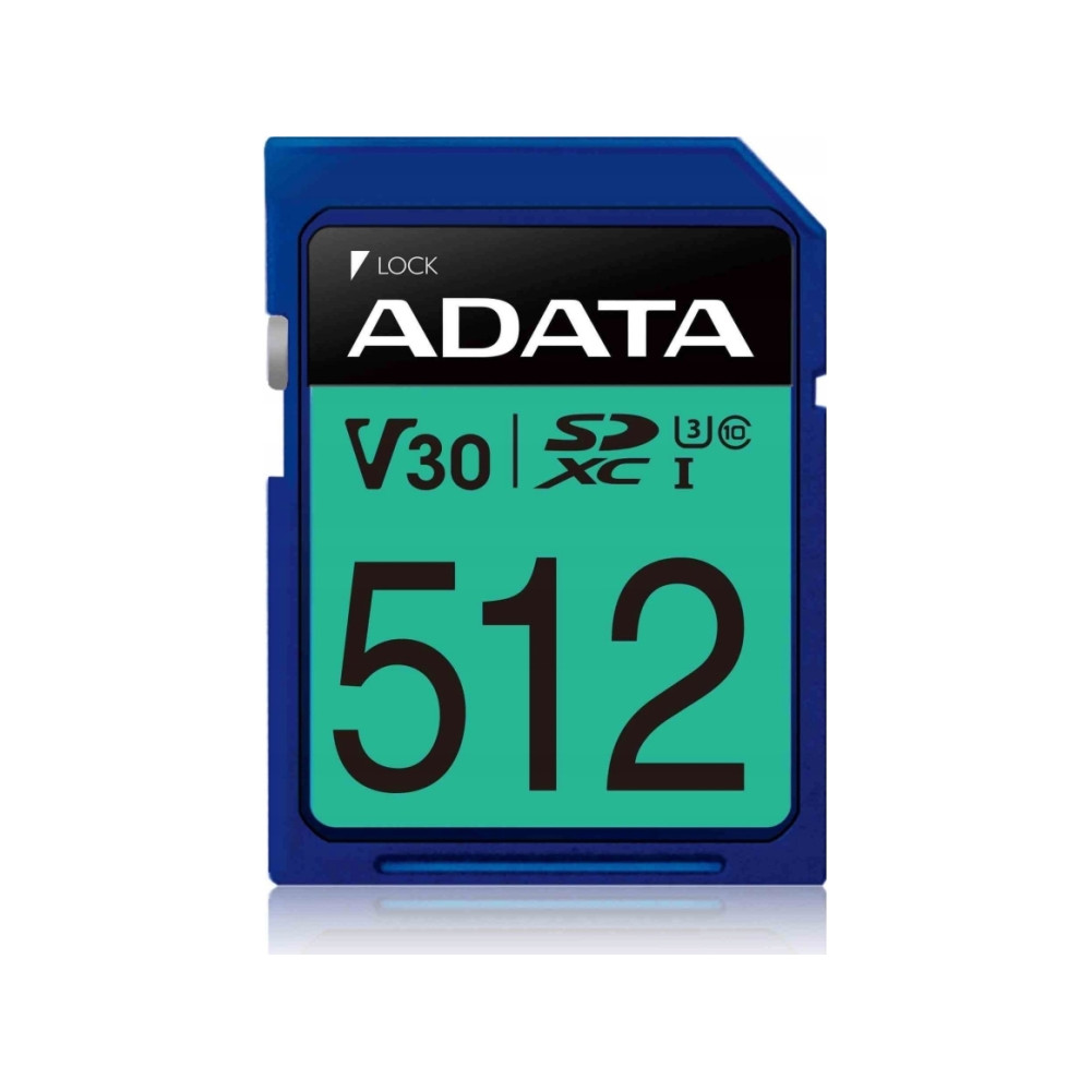 Produktbild för ADATA Premier Pro SDXC UHS-I U3 Class 10 (V30S) - flash-minneskort - 512 GB - SDXC UHS-I