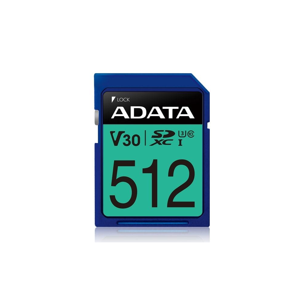 Produktbild för ADATA Premier Pro SDXC UHS-I U3 Class 10 (V30S) - flash-minneskort - 512 GB - SDXC UHS-I
