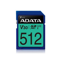 Produktbild för ADATA Premier Pro SDXC UHS-I U3 Class 10 (V30S) - flash-minneskort - 512 GB - SDXC UHS-I