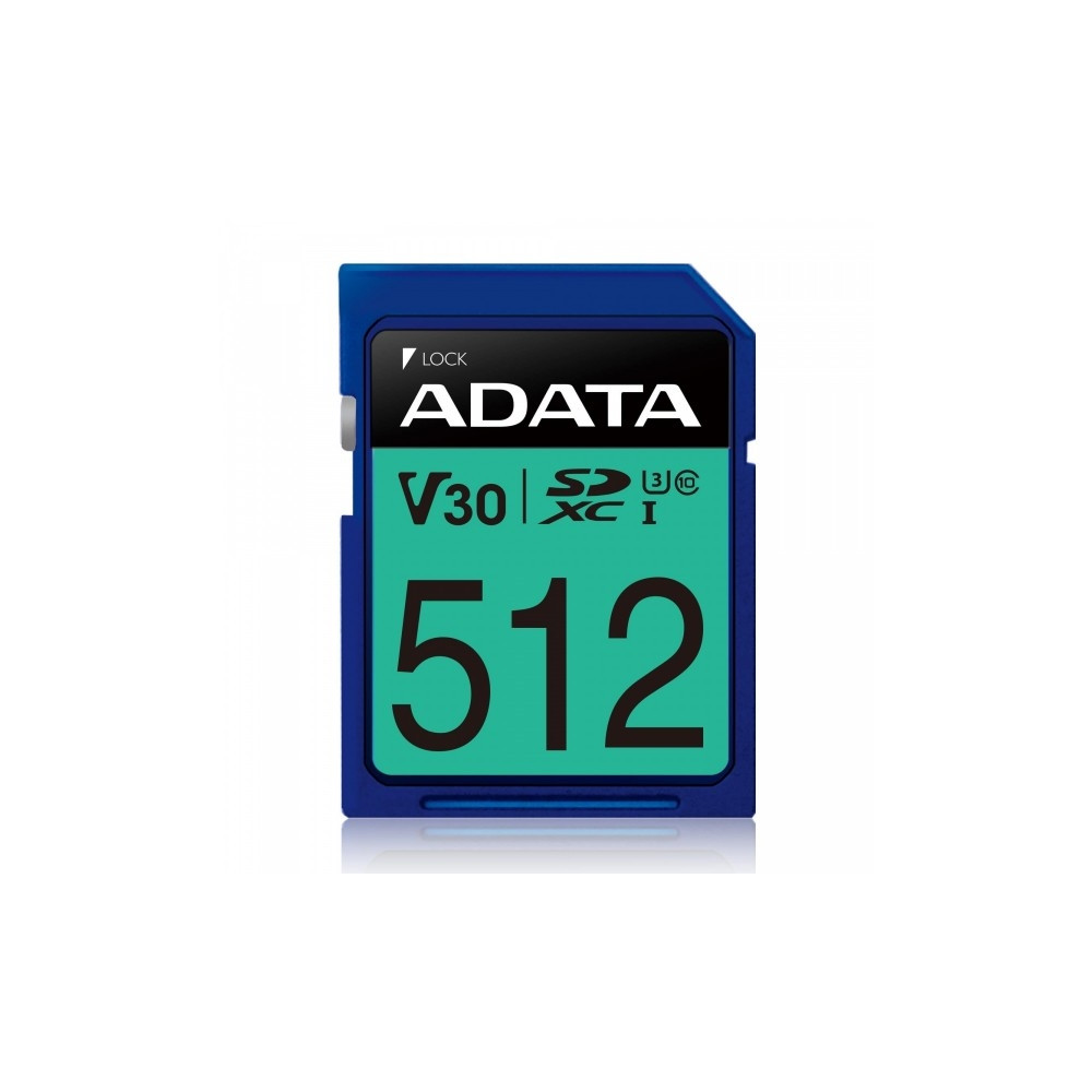 Produktbild för ADATA Premier Pro SDXC UHS-I U3 Class 10 (V30S) - flash-minneskort - 512 GB - SDXC UHS-I