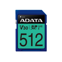 Produktbild för ADATA Premier Pro SDXC UHS-I U3 Class 10 (V30S) - flash-minneskort - 512 GB - SDXC UHS-I