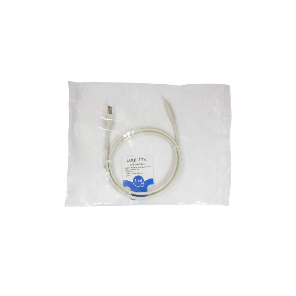 Produktbild för LogiLink - USB typ C-kabel - USB typ B till USB-C - 1 m