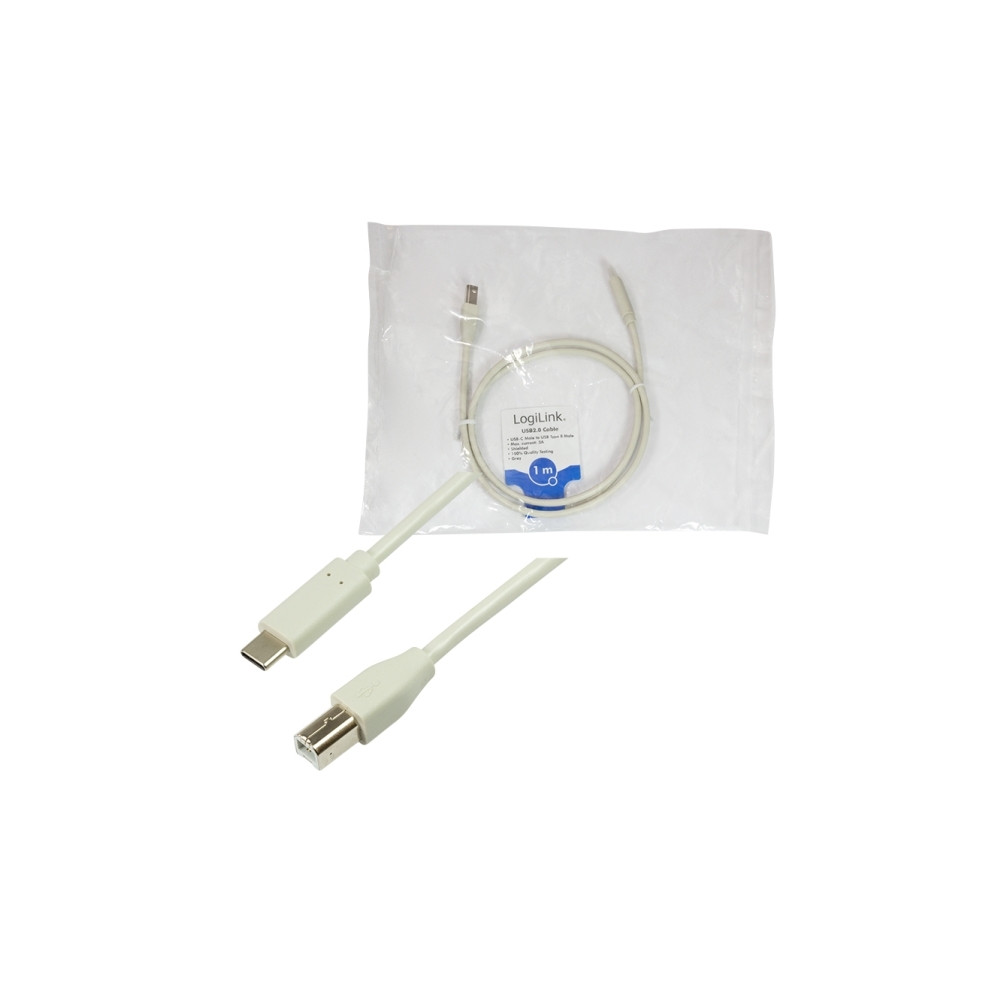 Produktbild för LogiLink - USB typ C-kabel - USB typ B till USB-C - 1 m