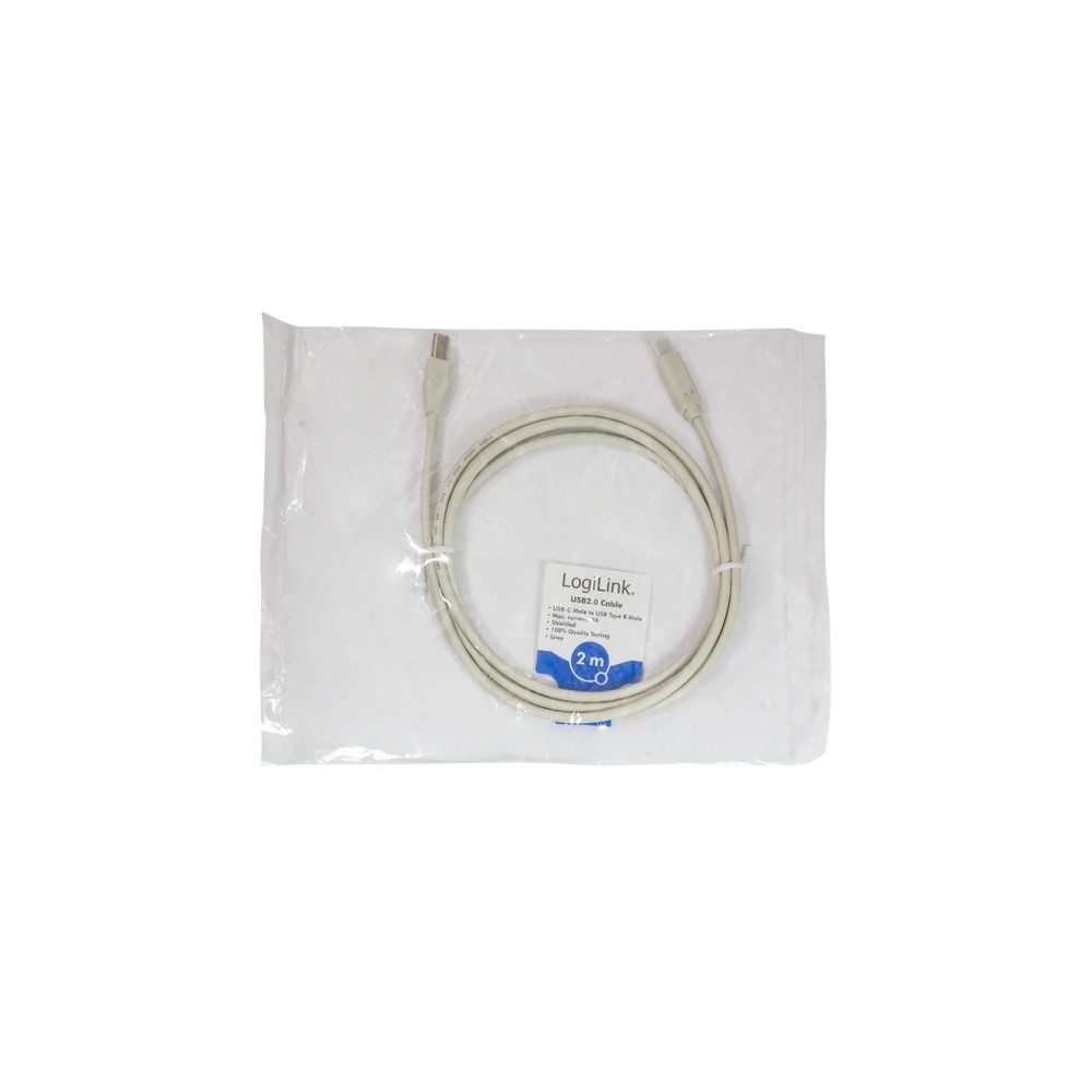 Produktbild för LogiLink - USB typ C-kabel - USB typ B till USB-C - 2 m