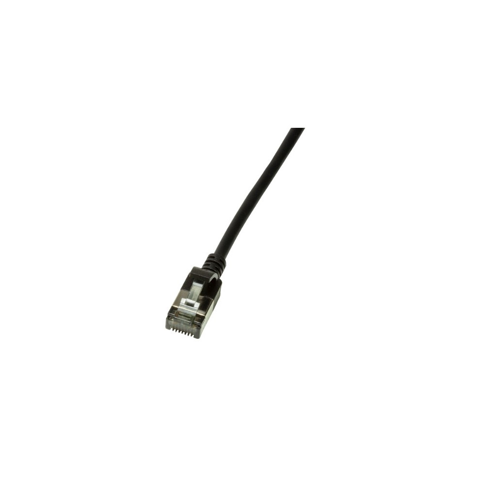 Produktbild för LogiLink Ultraflex SlimLine - patch-kabel - 0.3 m - svart, RAL 9010
