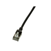 Produktbild för LogiLink Ultraflex SlimLine - patch-kabel - 0.3 m - svart, RAL 9010