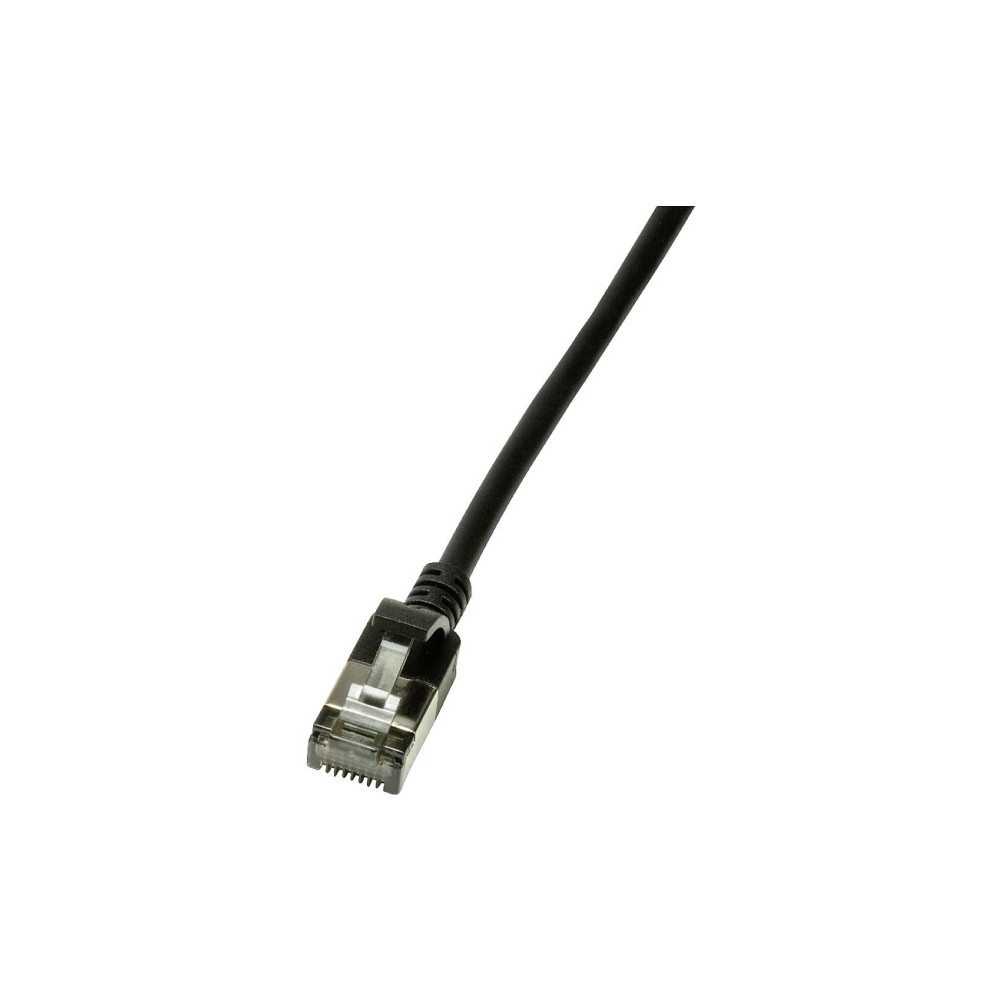 Produktbild för LogiLink Ultraflex SlimLine - patch-kabel - 0.3 m - svart, RAL 9010