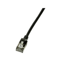 Produktbild för LogiLink Ultraflex SlimLine - patch-kabel - 0.3 m - svart, RAL 9010