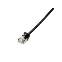 Produktbild för LogiLink Ultraflex SlimLine - patch-kabel - 0.3 m - svart, RAL 9010