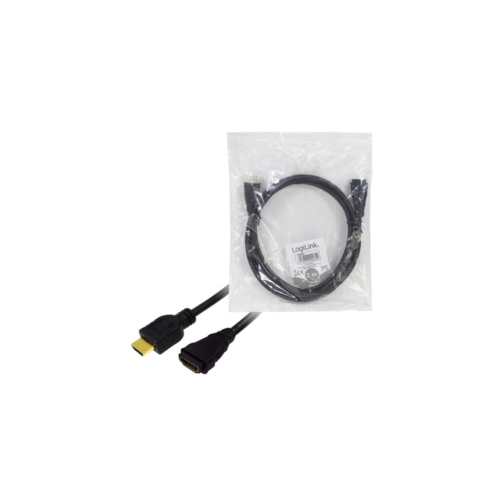 Produktbild för LogiLink High Speed with Ethernet - HDMI-förlängningskabel med Ethernet - 3 m