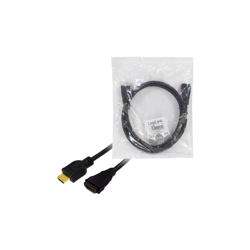 Produktbild för LogiLink High Speed with Ethernet - HDMI-förlängningskabel med Ethernet - 3 m