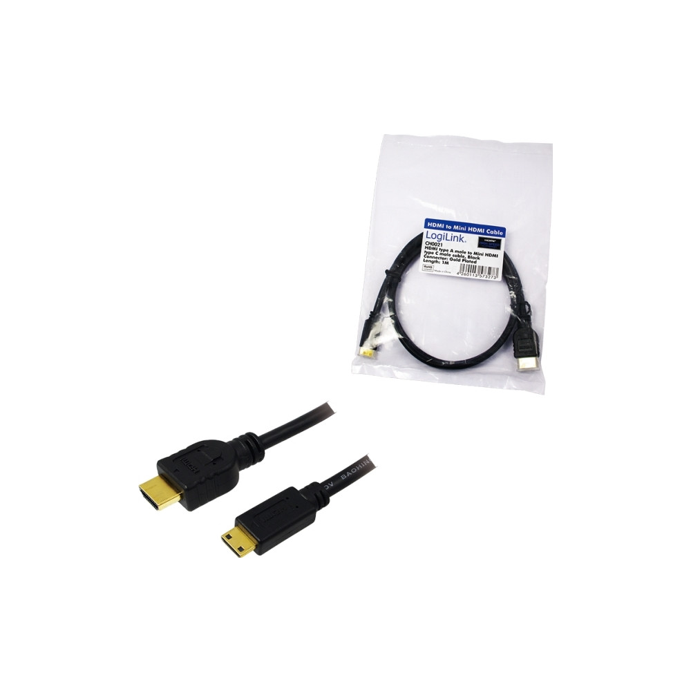 Produktbild för LogiLink High Speed with Ethernet - HDMI-kabel med Ethernet - 1 m