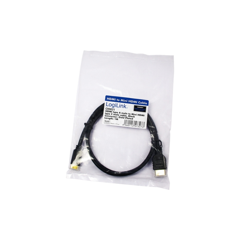 Produktbild för LogiLink High Speed with Ethernet - HDMI-kabel med Ethernet - 1 m