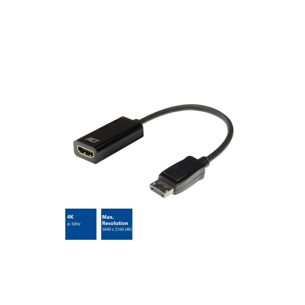 Produktbild för ACT adapterkabel - DisplayPort / HDMI - 15 cm