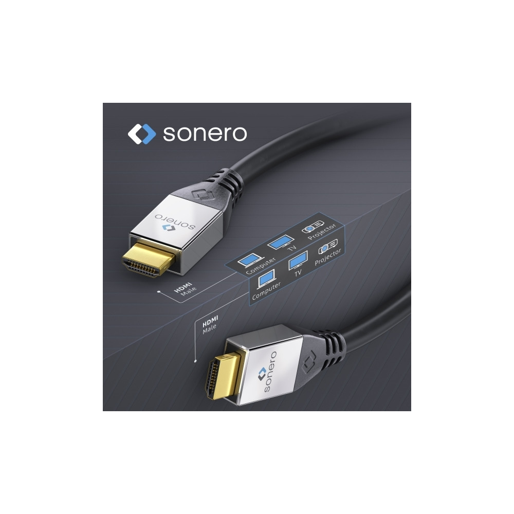Produktbild för sonero S-HC000-010, 1 m, HDMI Typ A (standard), HDMI Typ A (...