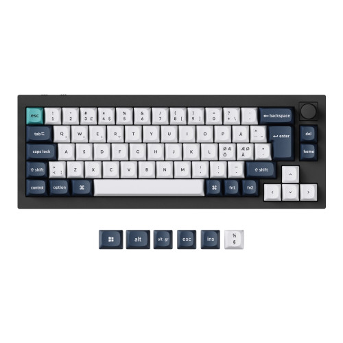 Keychron Keychron Q2 Max - tangentbord - QMK/VIA, anpassad mekanisk, helt monterad knop, ISO-layoutsamling - QWERTY - Nordisk - kolsvart Inmatningsenhet