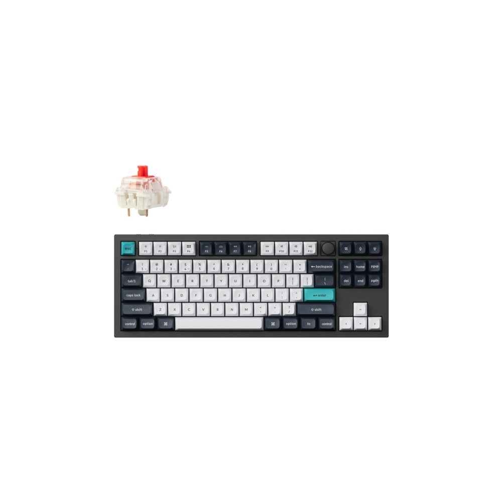 Produktbild för Keychron Q3 Max - tangentbord - QMK/VIA, anpassad mekanisk, helt monterad knop, ISO-layoutsamling - 80% TKL - QWERTY - Nordisk - kolsvart Inmatningsenhet