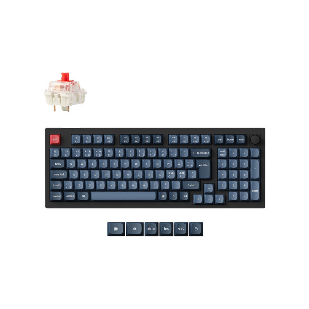 Produktbild för Keychron V5 Max - tangentbord - QMK, custom mechanical, ISO layout collection - med vred - QWERTY - Nordisk - kolsvart Inmatningsenhet