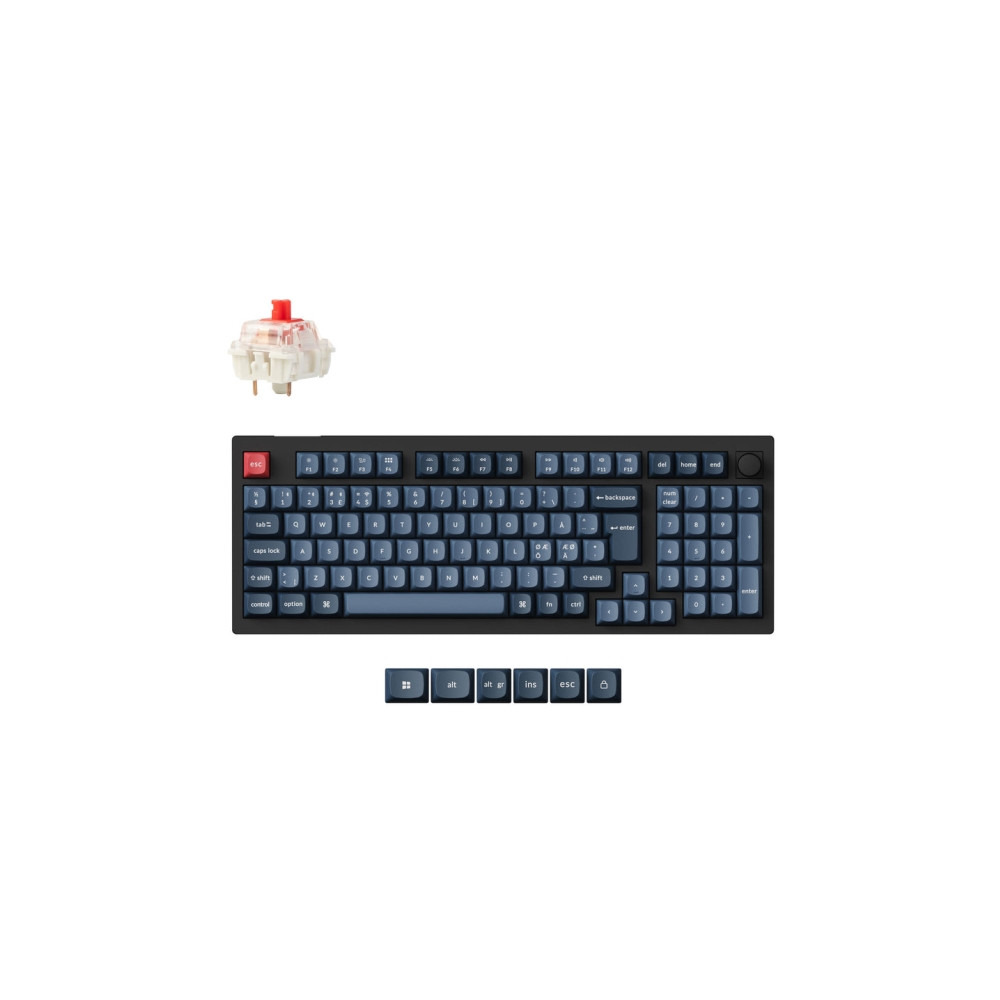 Produktbild för Keychron V5 Max - tangentbord - QMK, custom mechanical, ISO layout collection - med vred - QWERTY - Nordisk - kolsvart Inmatningsenhet