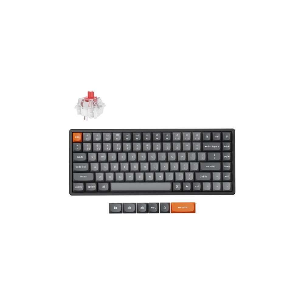 Produktbild för Keychron K2 MAX - tangentbord - QMK, mekanisk - 75% - QWERTY - Nordisk - svart Inmatningsenhet