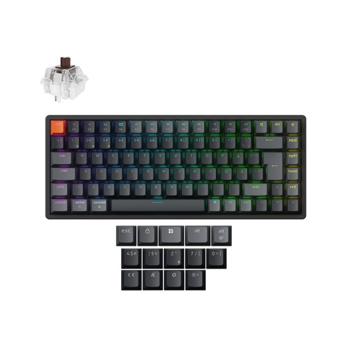 Keychron Keychron K2 - Version 3 - tangentbord - ISO layout, QMK , mechanical - 75% - QWERTY - Nordisk Inmatningsenhet