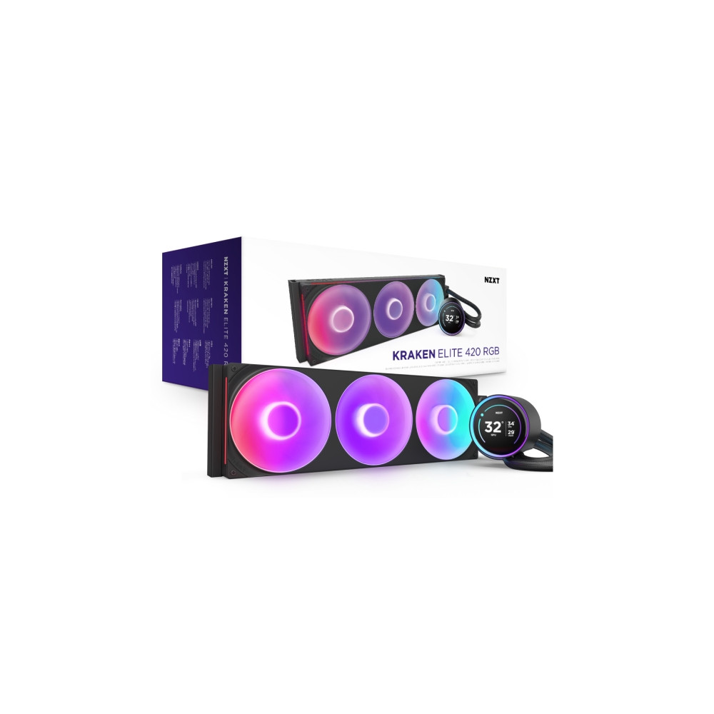 Produktbild för NZXT Kraken Elite 420 RGB, Allt-i-ett vätskekylare, 14 cm, S...
