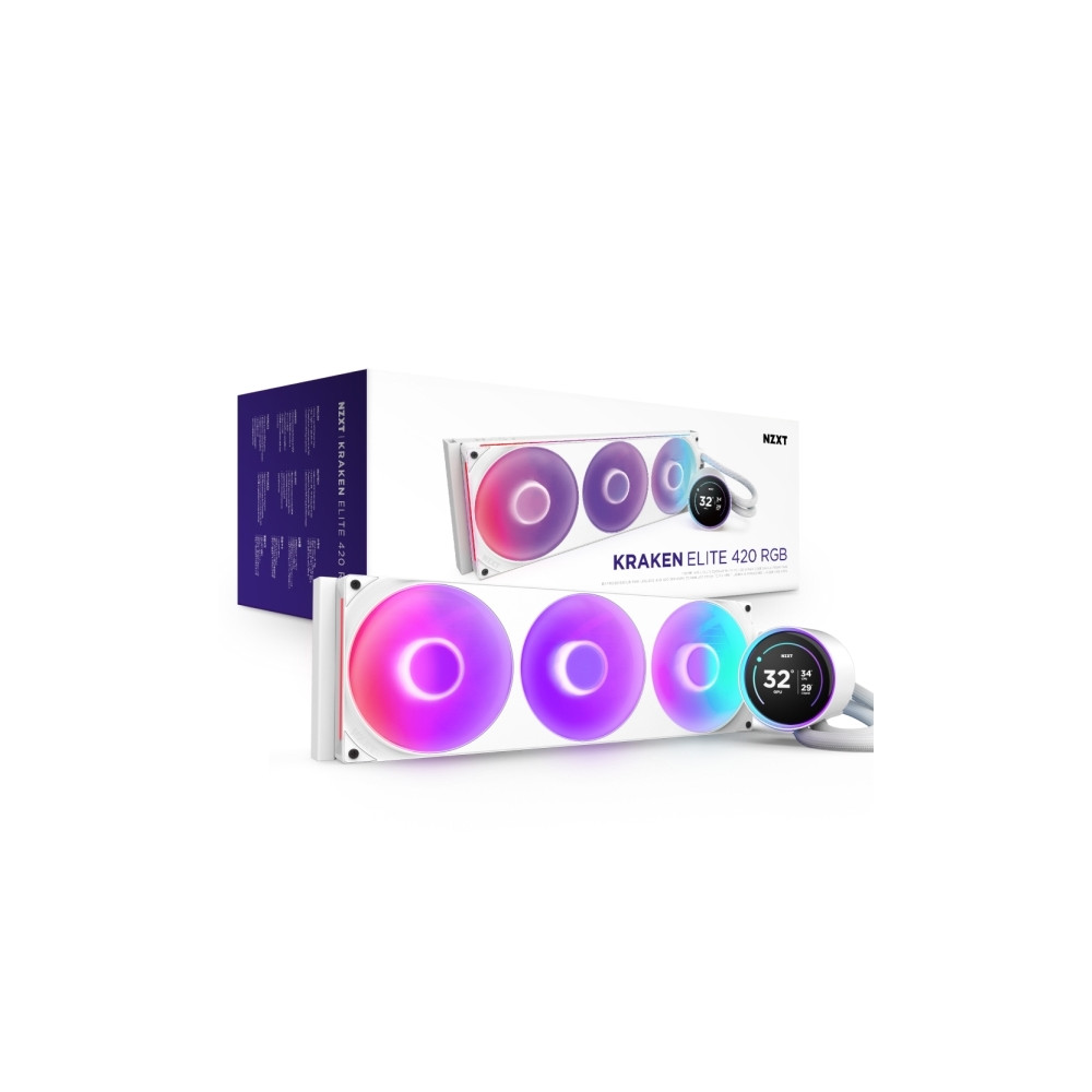 Produktbild för NZXT Kraken Elite 420 RGB, All-in-one vätskekylare, 14 cm, V...