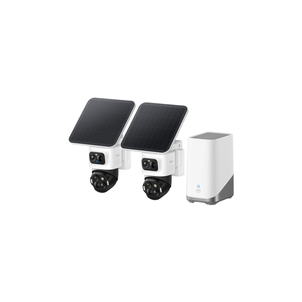 Produktbild för Eufy EufyCam S4 - nätverksövervakningskamera - torn - med Solar Panel, HomeBase S380