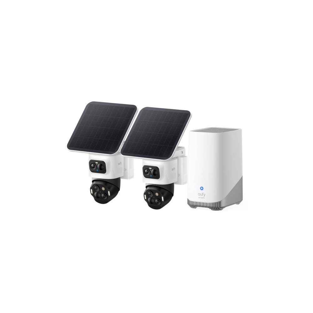 Produktbild för Eufy EufyCam S4 - nätverksövervakningskamera - torn - med Solar Panel, HomeBase S380