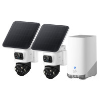 Produktbild för Eufy EufyCam S4 - nätverksövervakningskamera - torn - med Solar Panel, HomeBase S380
