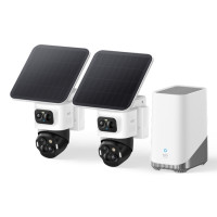 Produktbild för Eufy EufyCam S4 - nätverksövervakningskamera - torn - med Solar Panel, HomeBase S380