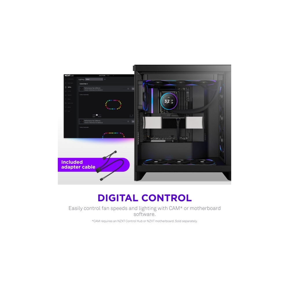 Produktbild för NZXT F360X - fläktenhet med enkel ram - 360mm
