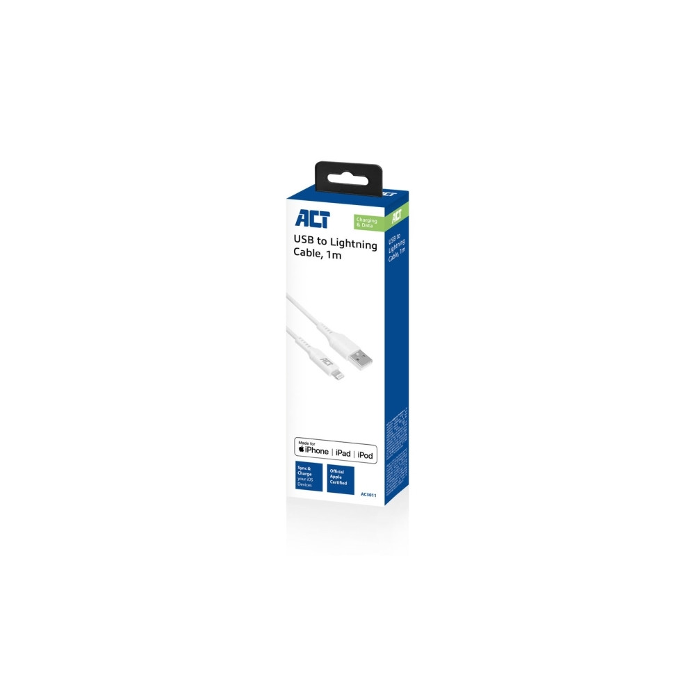 Produktbild för ACT Lightning-kabel - 1 m