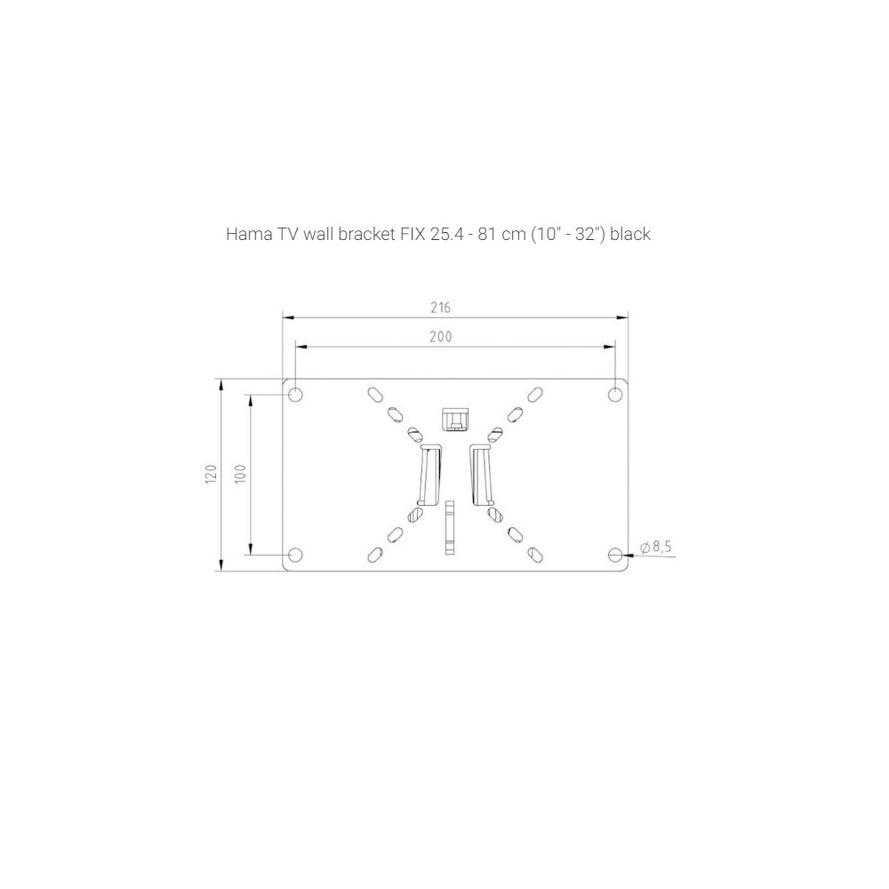 Produktbild för Hama LCD Wall Bracket "Slim" monteringssats - för platt panel - svart